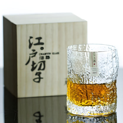Bicchiere da Whisky Edo Kiriko in Cristallo – Intagliato a Mano - Scatola in legno GuerraHome
