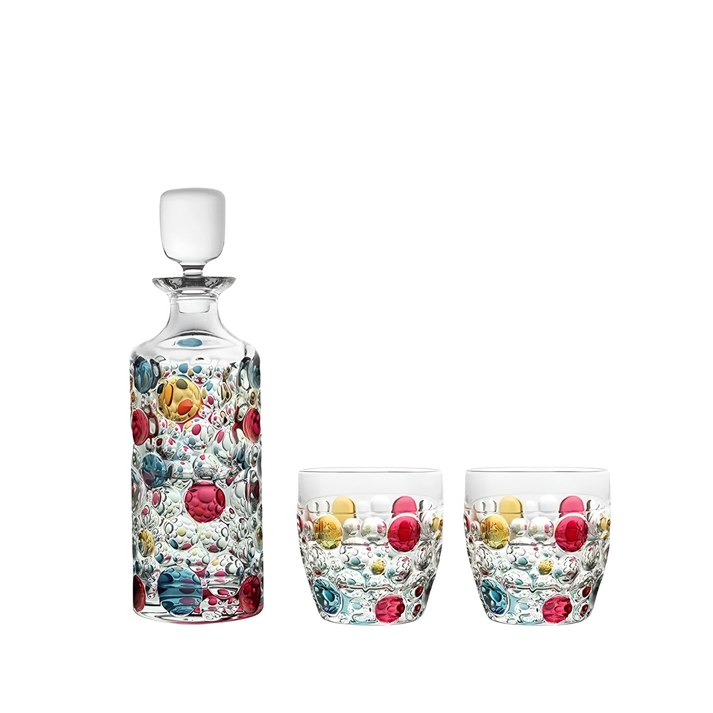 Set di Bicchieri e Decanter in Cristallo Bohemia – Modello “Lisbona Mosaico'