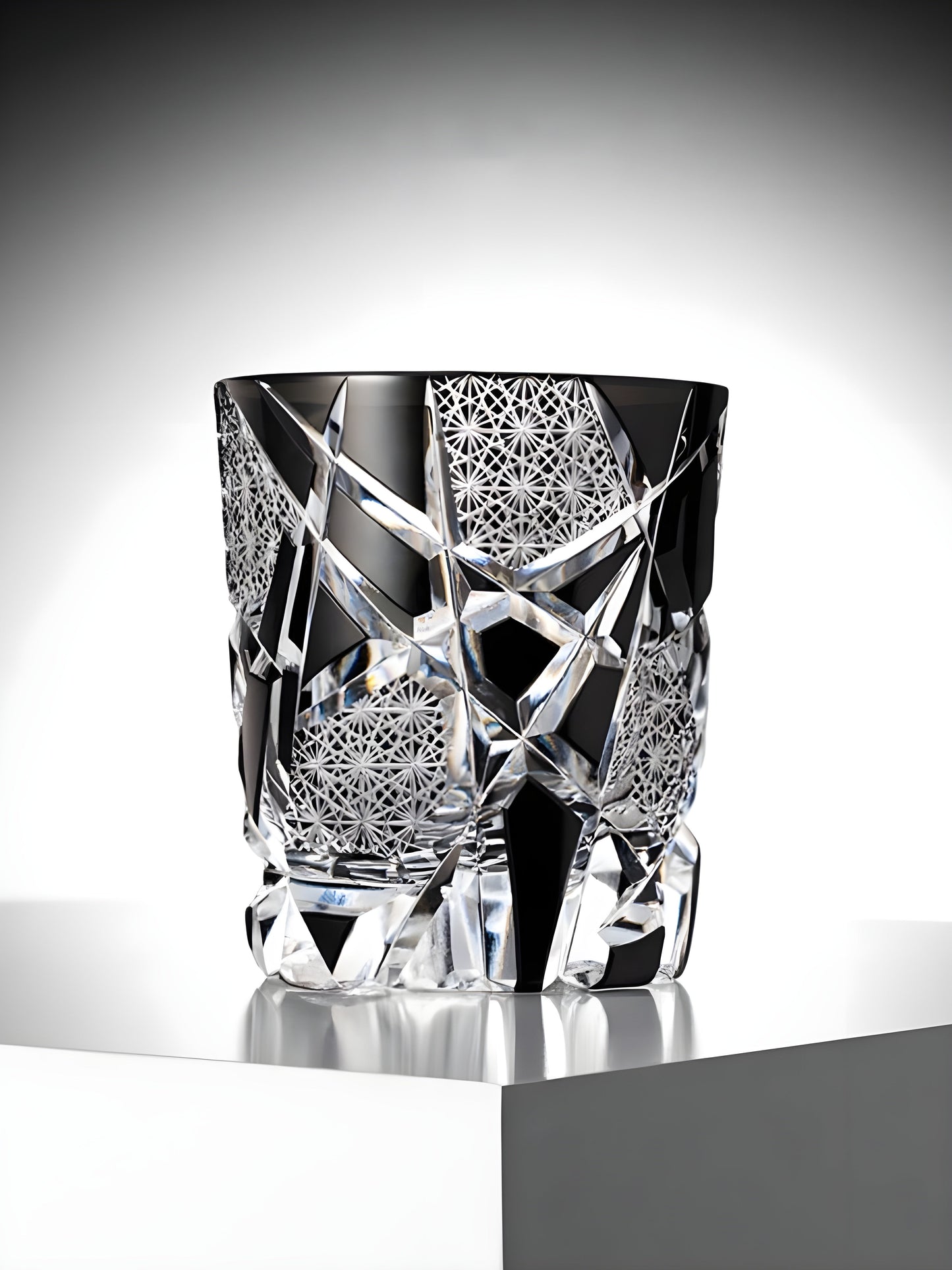 Bicchiere Edo Kiriko – ‘Fulmine Nero’ – Scatola in legno GuerraHome