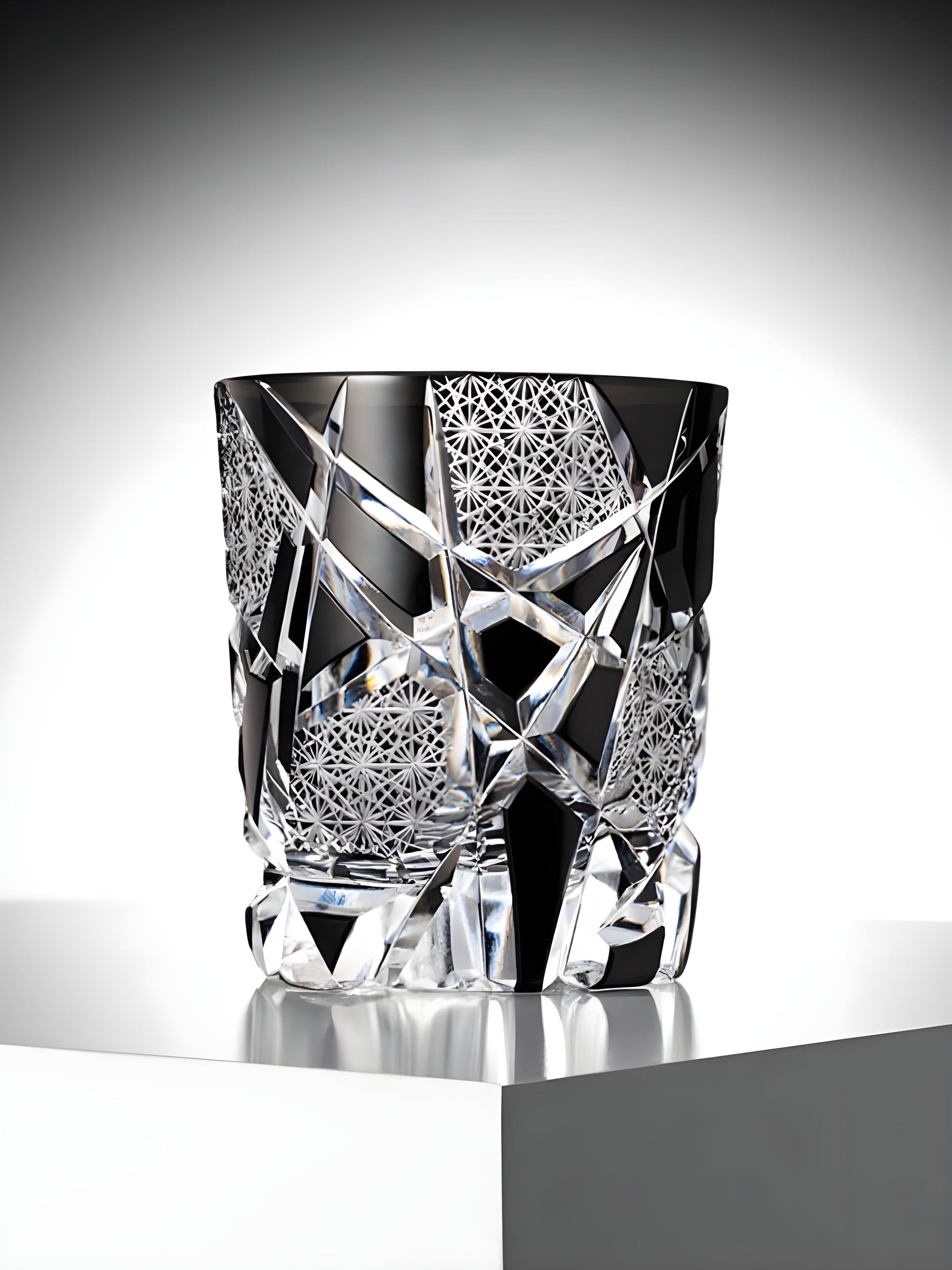 Bicchiere Edo Kiriko – ‘Fulmine Nero’ – Scatola in legno GuerraHome