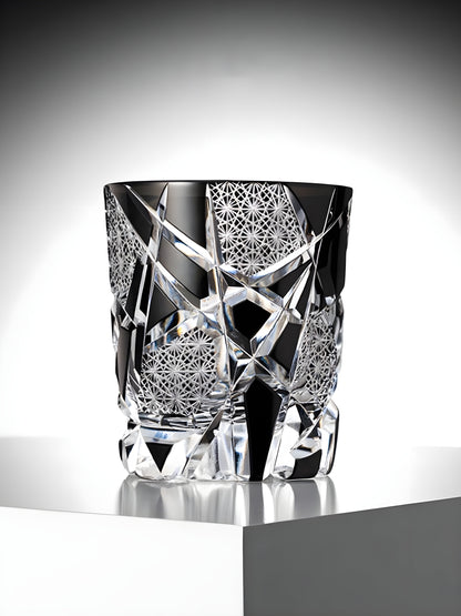 Bicchiere Edo Kiriko – ‘Fulmine Nero’ – Scatola in legno GuerraHome