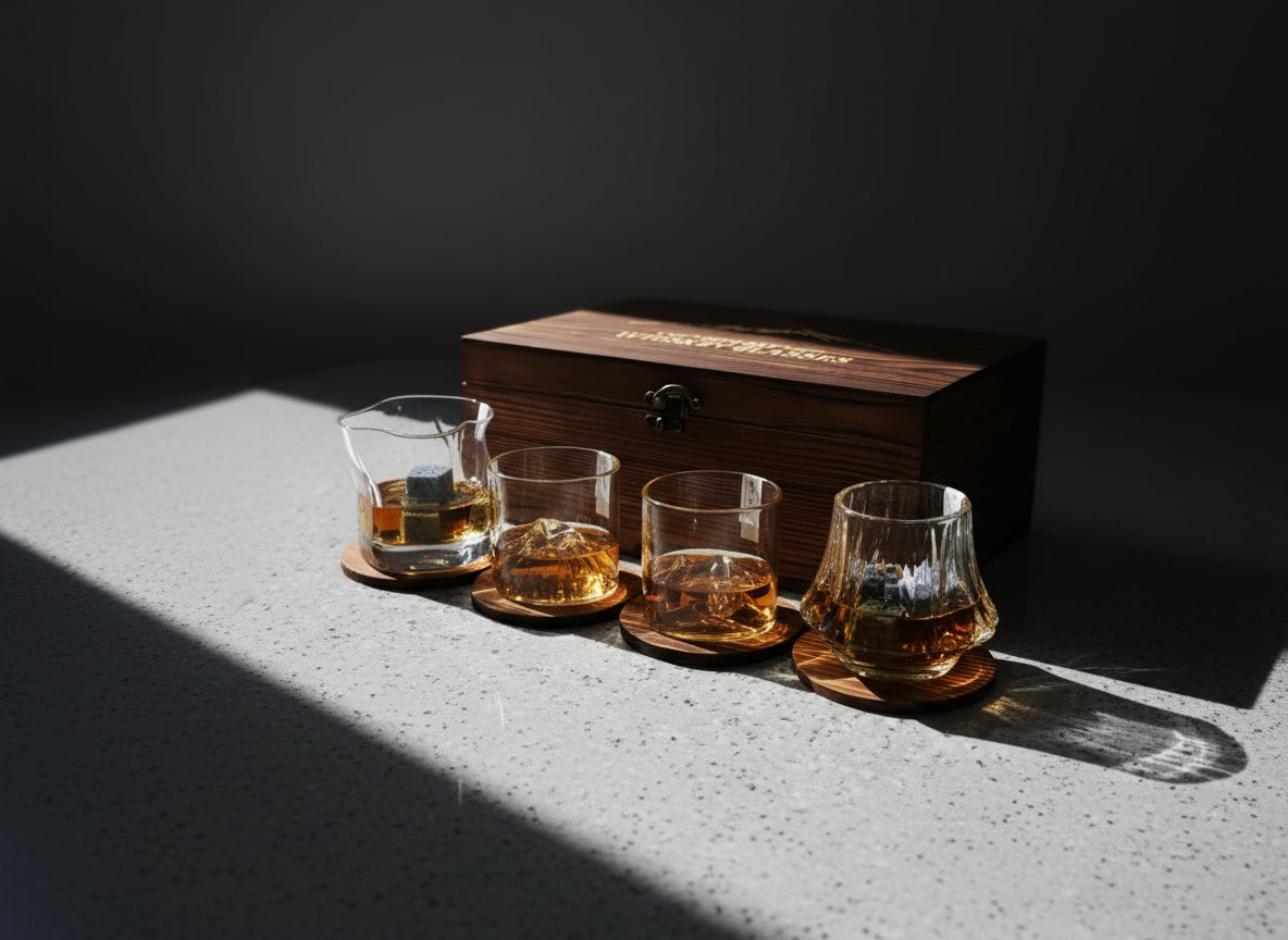Set Bicchieri da Whisky “Four Seasons”  - Scatola in Legno
