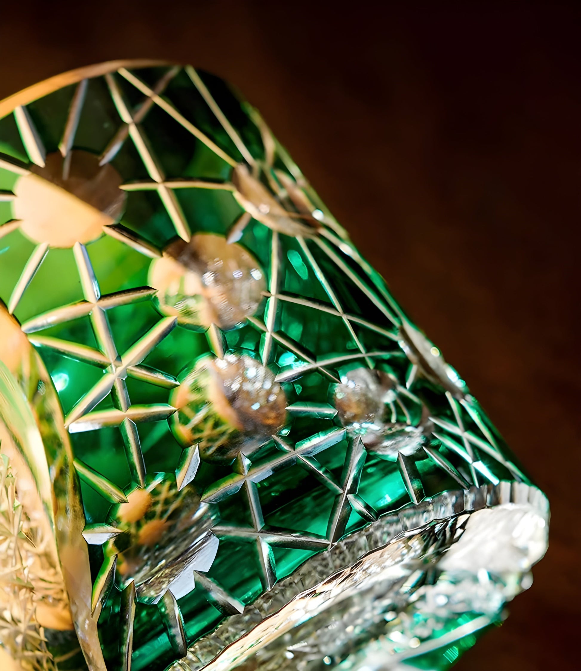 Bicchiere Edo Kiriko – “Giove” (Verde) – Scatola in legno GuerraHome