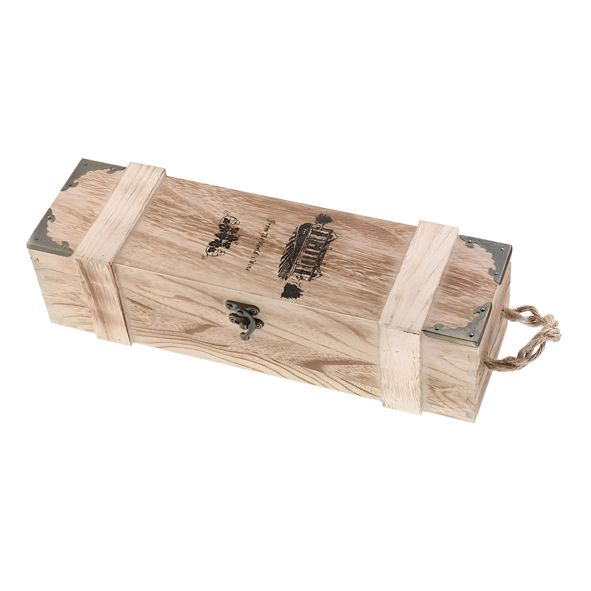 Antique Paulownia Clamshell Wine Packaging Box GuerraHome