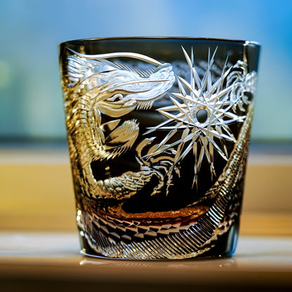 Bicchiere Edo Kiriko – ‘Drago della Fortuna’ – Scatola in Legno