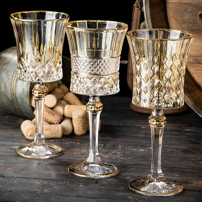 Set di Calici con Decanter 'Golden' In Cristallo GuerraHome