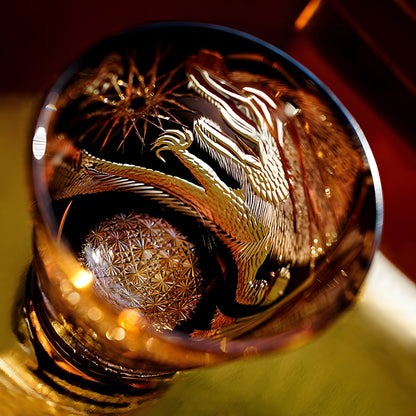 Bicchiere Edo Kiriko – ‘Drago della Fortuna’ – Scatola in Legno