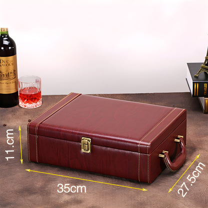 Cofanetto Regalo Vino in Pelle – Porta 1 o 2 Bottiglie (Nero o Marrone Scuro GuerraHome