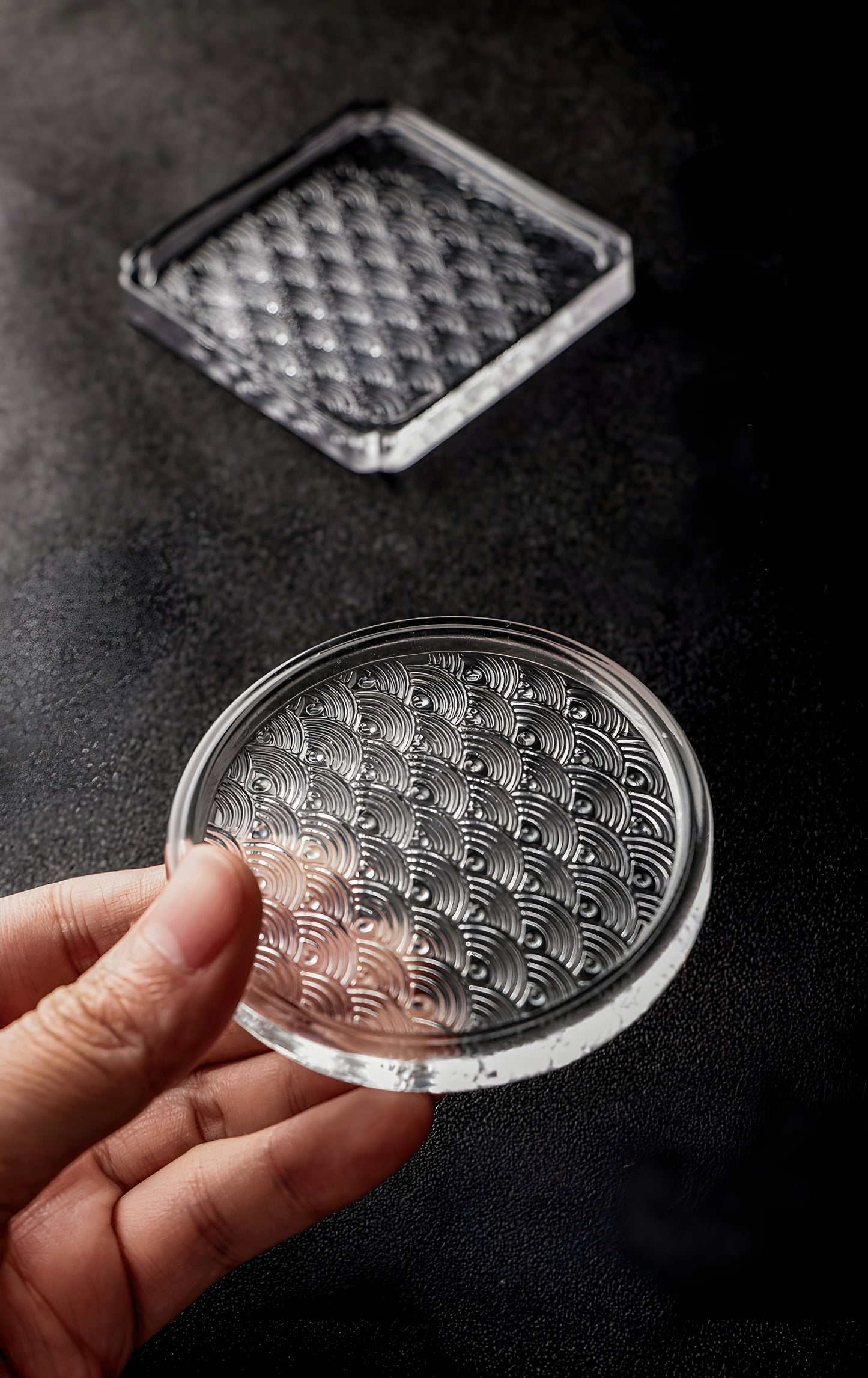 Sottobicchiere Giapponese – Rotondo Onda Marina – Vetro Resistente GuerraHome