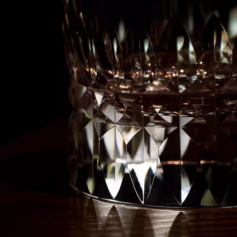 Diamond Cut Asterism Hand Carving Crystal Old Fashioned Glass Thick Heavy Classics Whiskey Rocks Wine Cup Beer Tumbler Lowball GuerraHome