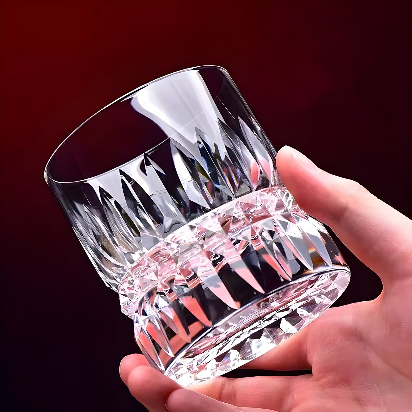 Diamond Cut Asterism Hand Carving Crystal Old Fashioned Glass Thick Heavy Classics Whiskey Rocks Wine Cup Beer Tumbler Lowball GuerraHome