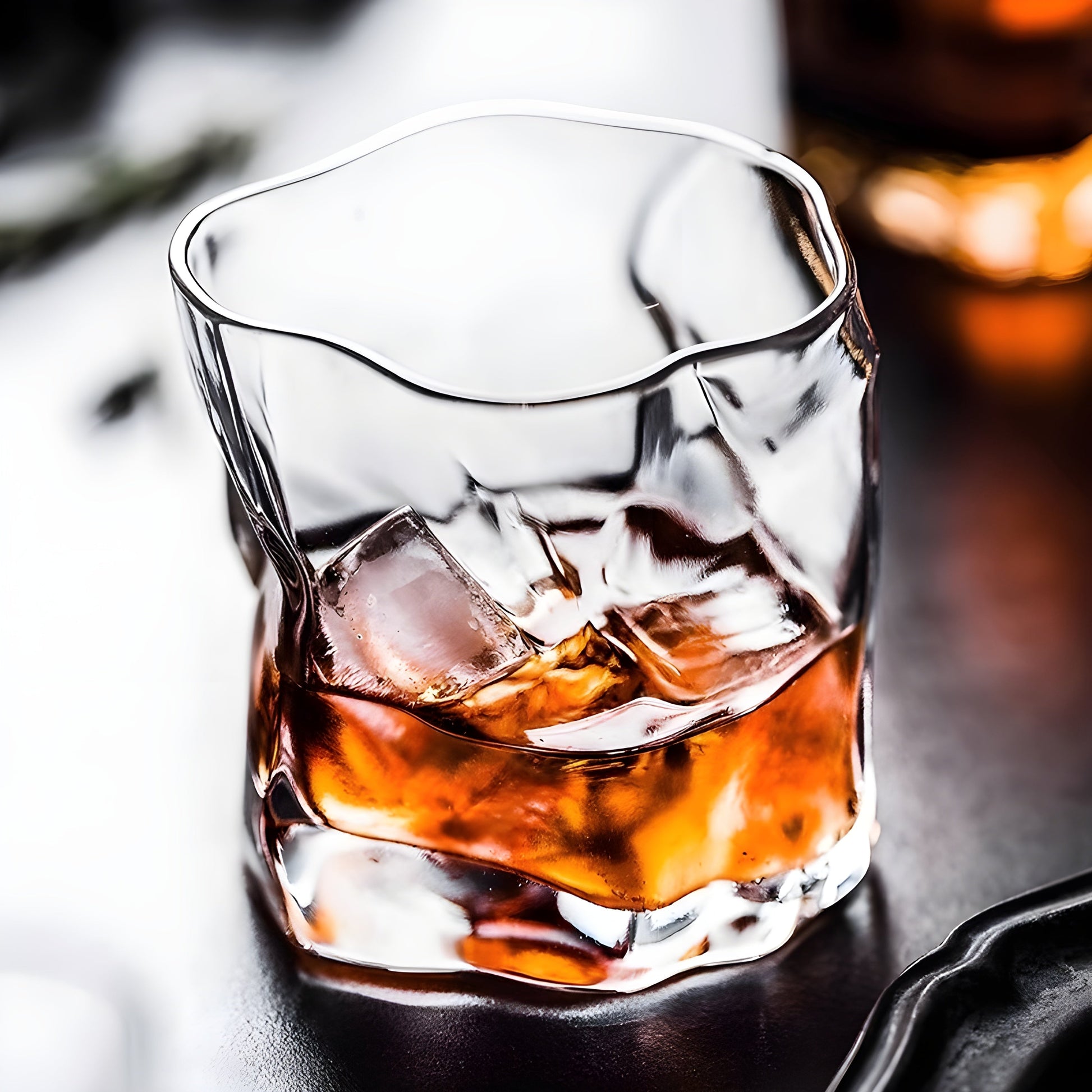 Bicchiere da Whisky Edo Kiriko – Design Increspato - Scatola In Legno GuerraHome