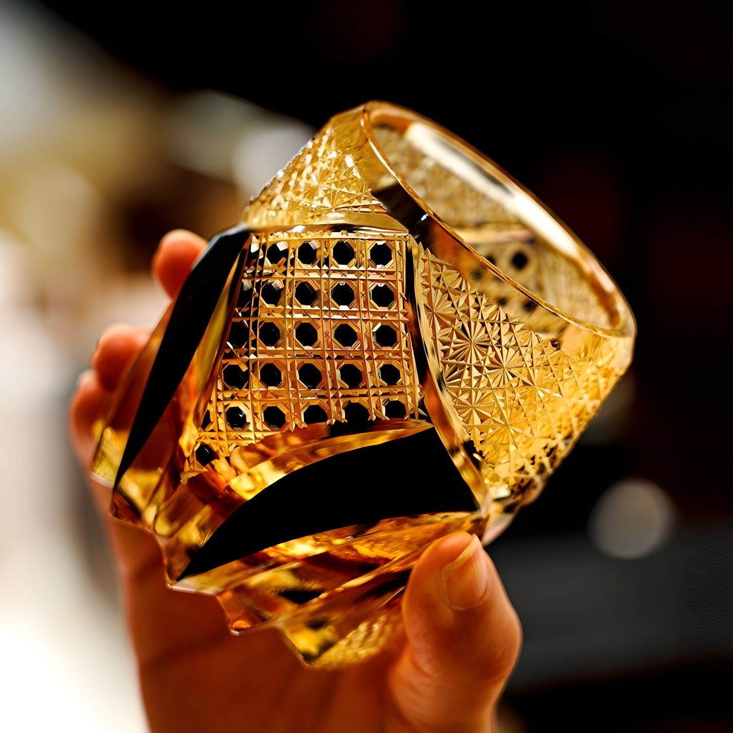 Bicchiere Edo Kiriko – ‘Cavaliere Imperiale’ – Scatola in legno GuerraHome