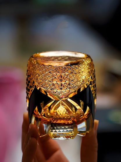 Bicchiere Edo Kiriko – ‘Cavaliere Imperiale’ – Scatola in legno GuerraHome