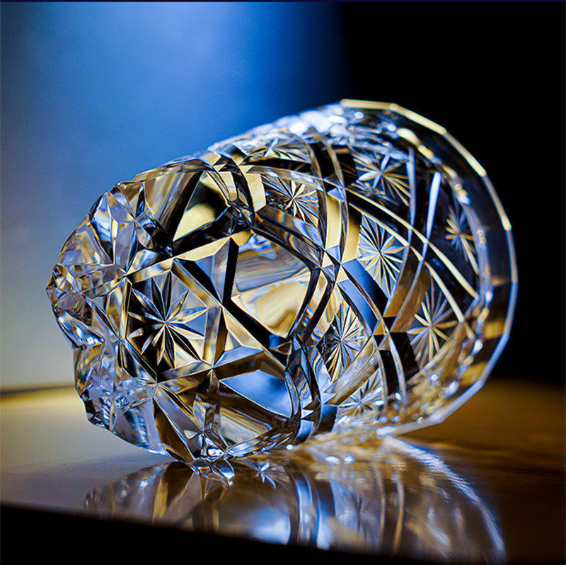 Bicchiere Edo Kiriko – Fioriture– Scatola in Legno GuerraHome