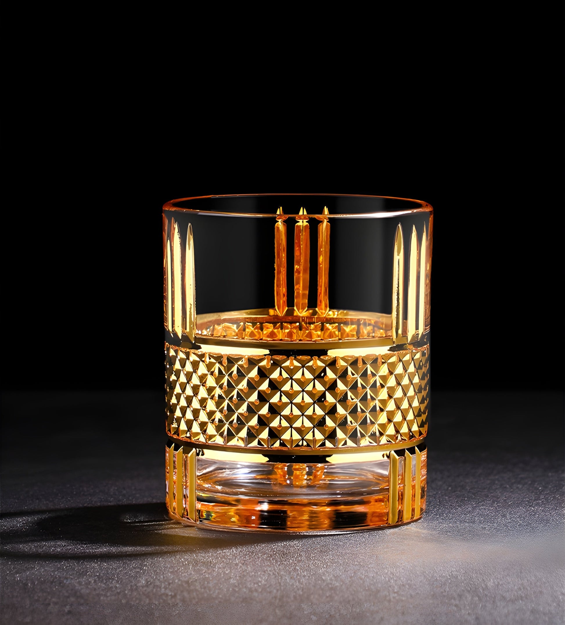 Bicchiere Whisky 'Diamond Oro' – Cristallo Intagliato GuerraHome