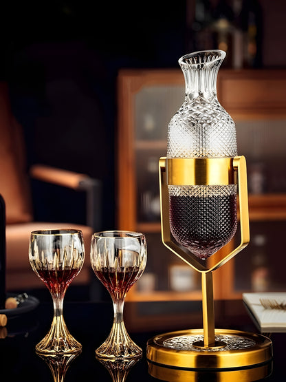 Set Decanter con Calici – “Pendolo Oro” – Design Moderno GuerraHome