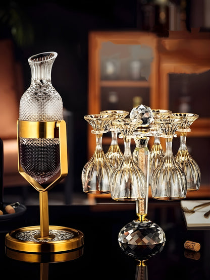 Set Decanter con Calici – “Pendolo Oro” – Design Moderno GuerraHome
