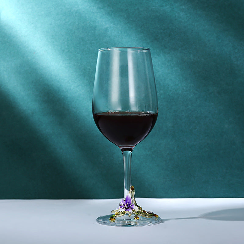 Enamel Goblet Crystal Glass Cup Home Use Set GuerraHome