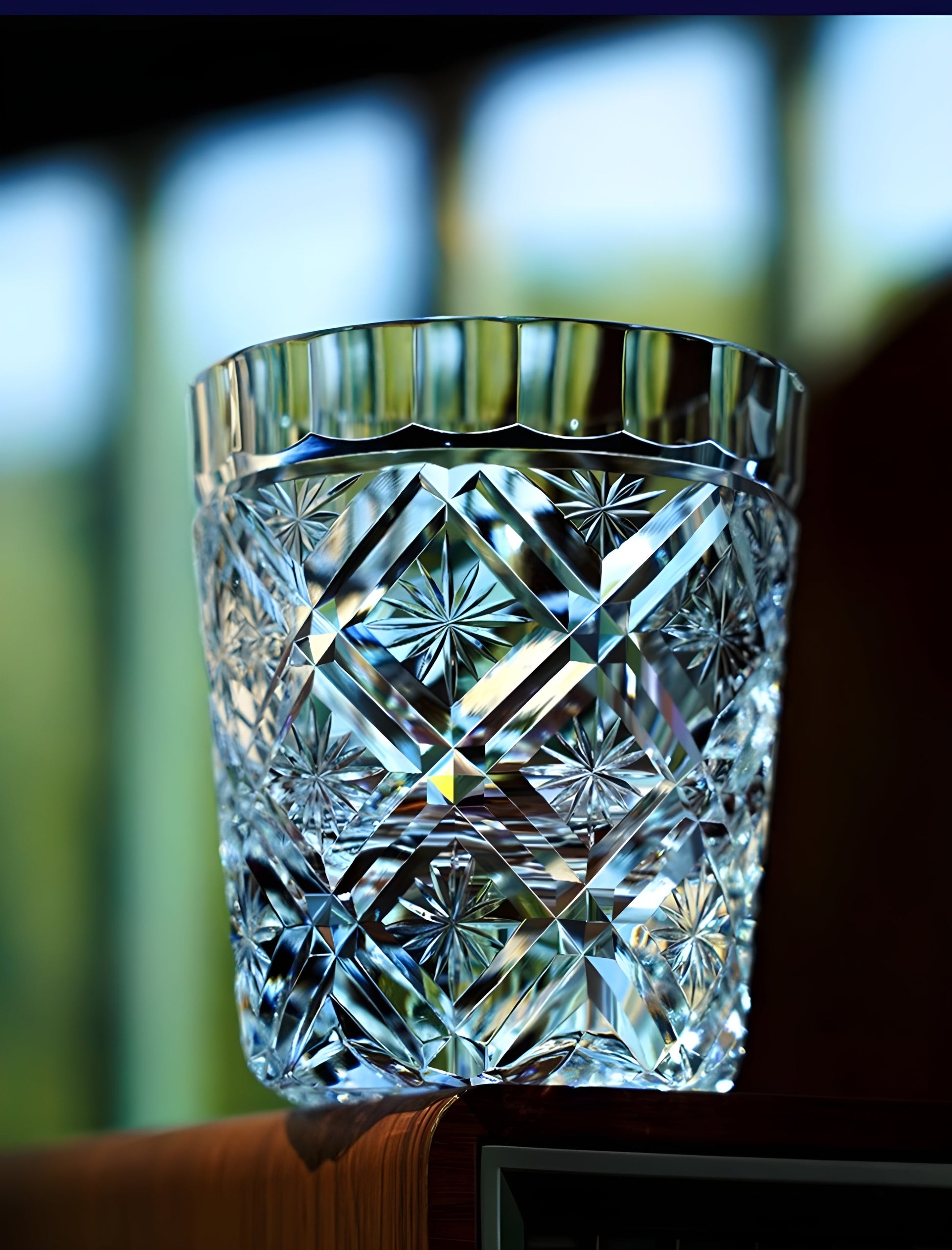 Bicchiere Edo Kiriko – Fioriture– Scatola in Legno GuerraHome