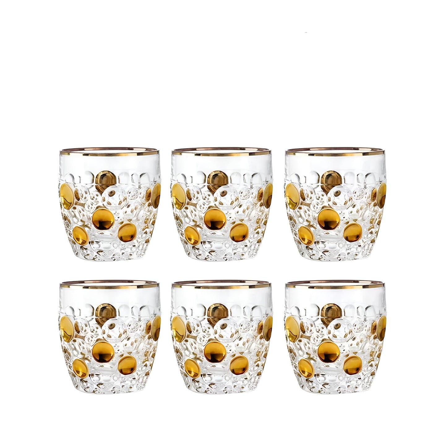 Set di Bicchieri e Decanter in Cristallo Bohemia – Modello “Lisbona Aura D'oro'