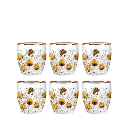 Set di Bicchieri e Decanter in Cristallo Bohemia – Modello “Lisbona Aura D'oro'