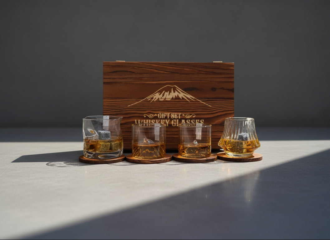 Set Bicchieri da Whisky “Four Seasons”  - Scatola in Legno