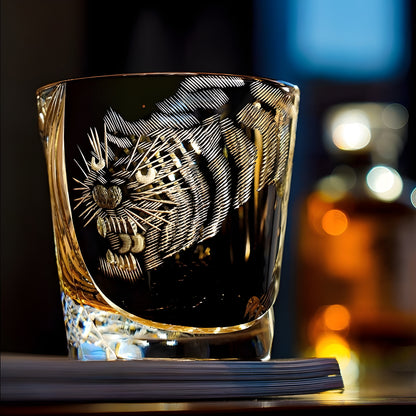 Bicchiere Edo Kiriko – ‘Tigre Nera’ – Scatola in Legno