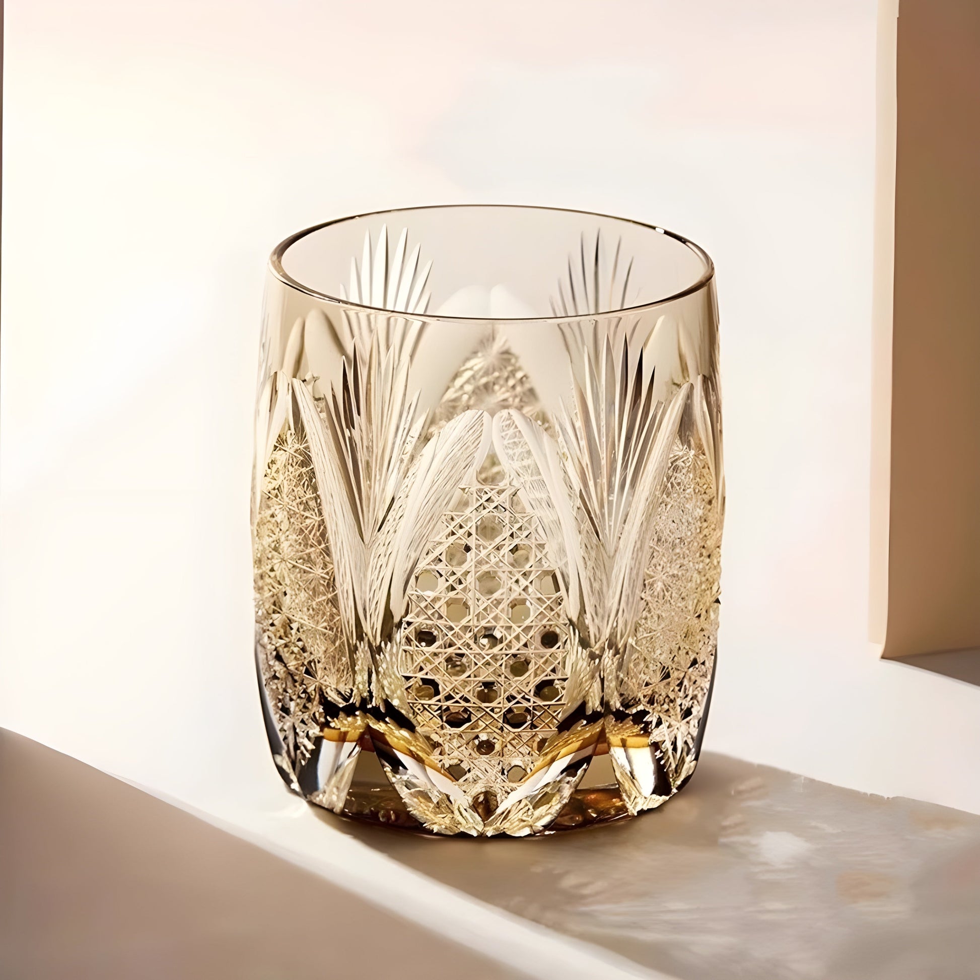 Bicchiere Edo Kiriko – ‘Brina Bianca’ – Scatola in legno GuerraHome