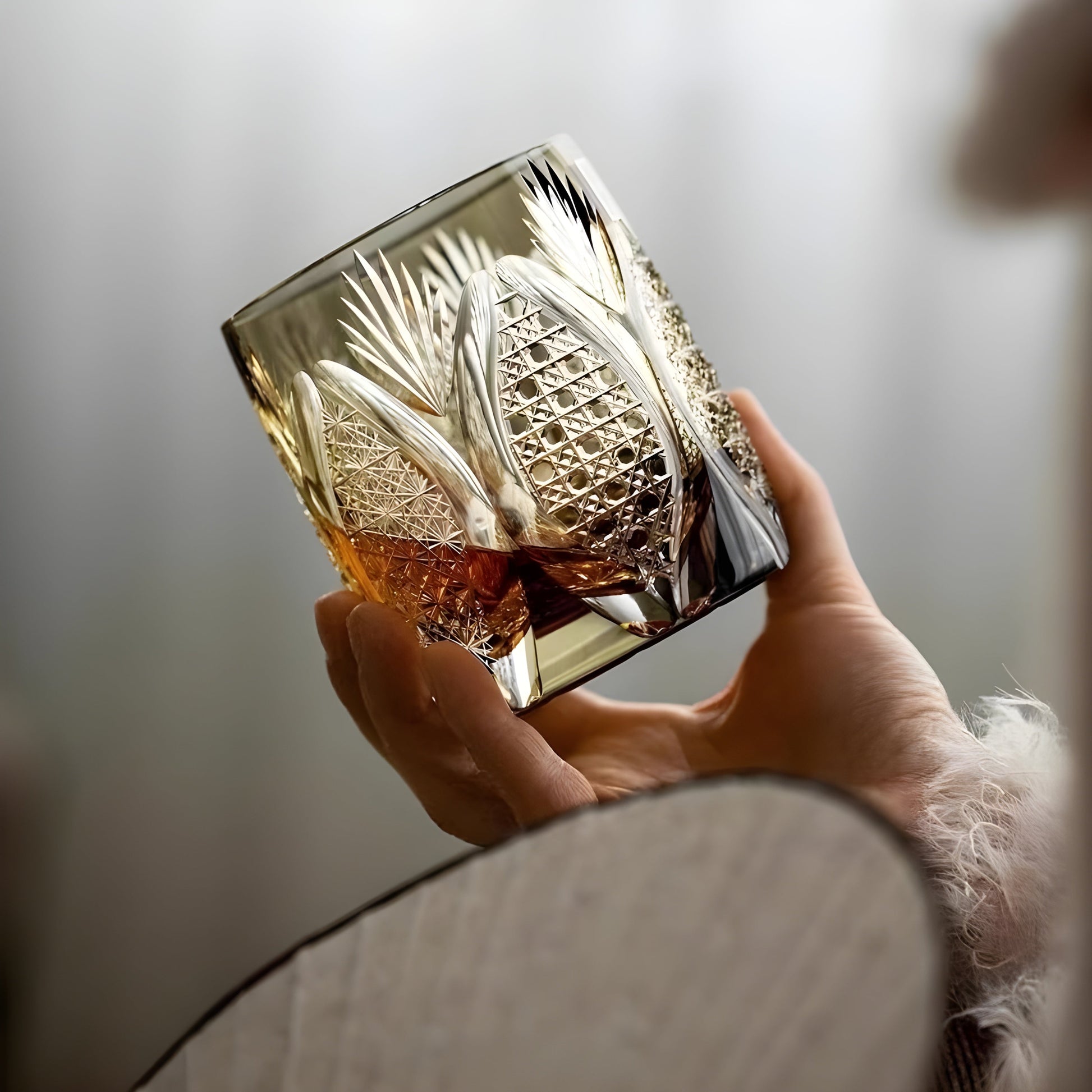 Bicchiere Edo Kiriko – ‘Brina Bianca’ – Scatola in legno GuerraHome