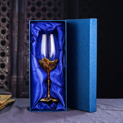 Enamel Red Wine Glass Decanter Set With Crystal Glass GuerraHome