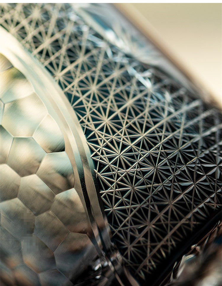 Bicchiere Edo Kiriko – Gru Inciso a Mano – Scatola in legno GuerraHome