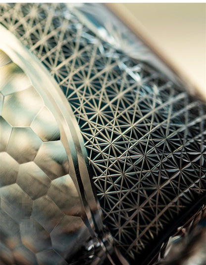 Bicchiere Edo Kiriko – Gru Inciso a Mano – Scatola in legno GuerraHome