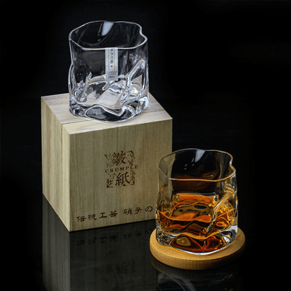 Bicchiere da Whisky Edo Kiriko – Corpo Increspato - Scatola In Legno GuerraHome