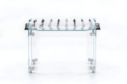 Cristallino – Biliardino di Design in Cristallo con Campo Nero