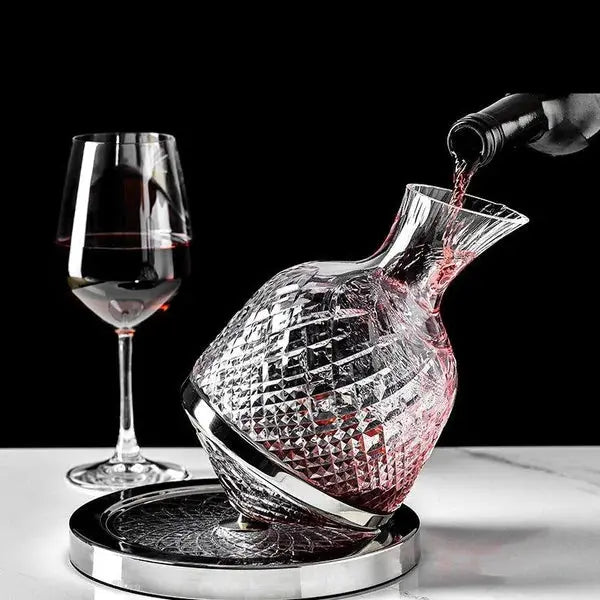 Decanter Vino "Crystal" rotante 360° GuerraHome