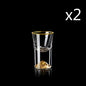 Set Bicchieri da Shot in Cristallo – Modello "Golden Mountain" 24K con Decanter 100 ml