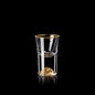 Set Bicchieri da Shot in Cristallo – Modello "Golden Mountain" 24K con Decanter 100 ml