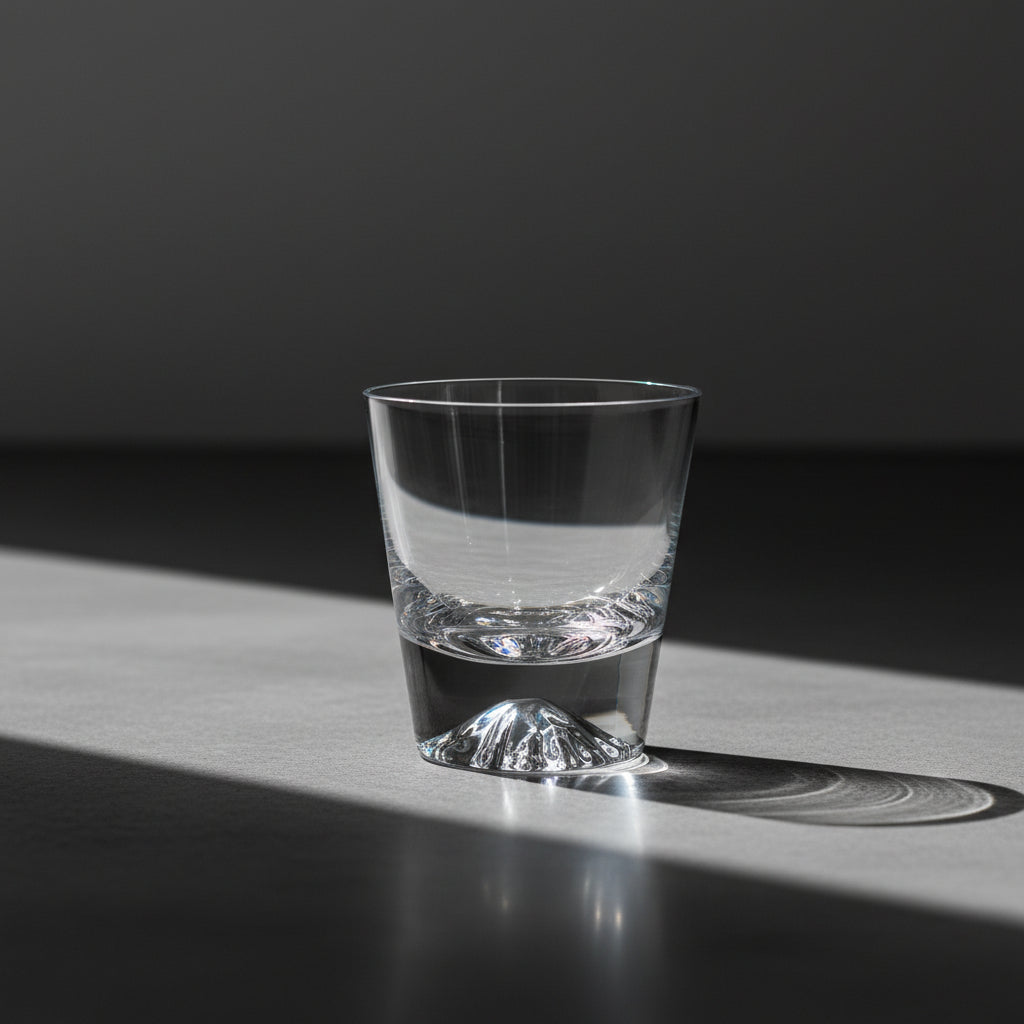 Bicchiere da Whisky in Cristallo – 'Monte Fuji' - Scatola in Legno