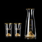 Set Bicchieri da Shot in Cristallo – Modello "Golden Mountain" 24K con Decanter 100 ml
