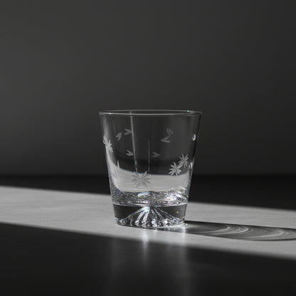 Bicchiere da Whisky in Cristallo – 'Monte Fuji' - Scatola in Legno