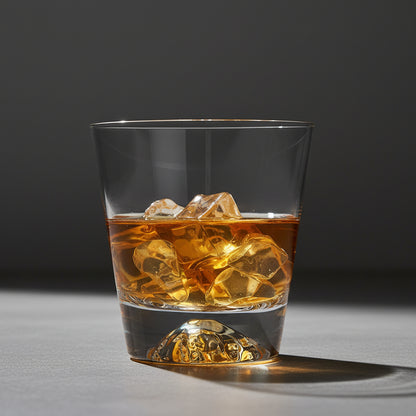 Bicchiere da Whisky in Cristallo – 'Monte Fuji Oro' - Scatola in Legno