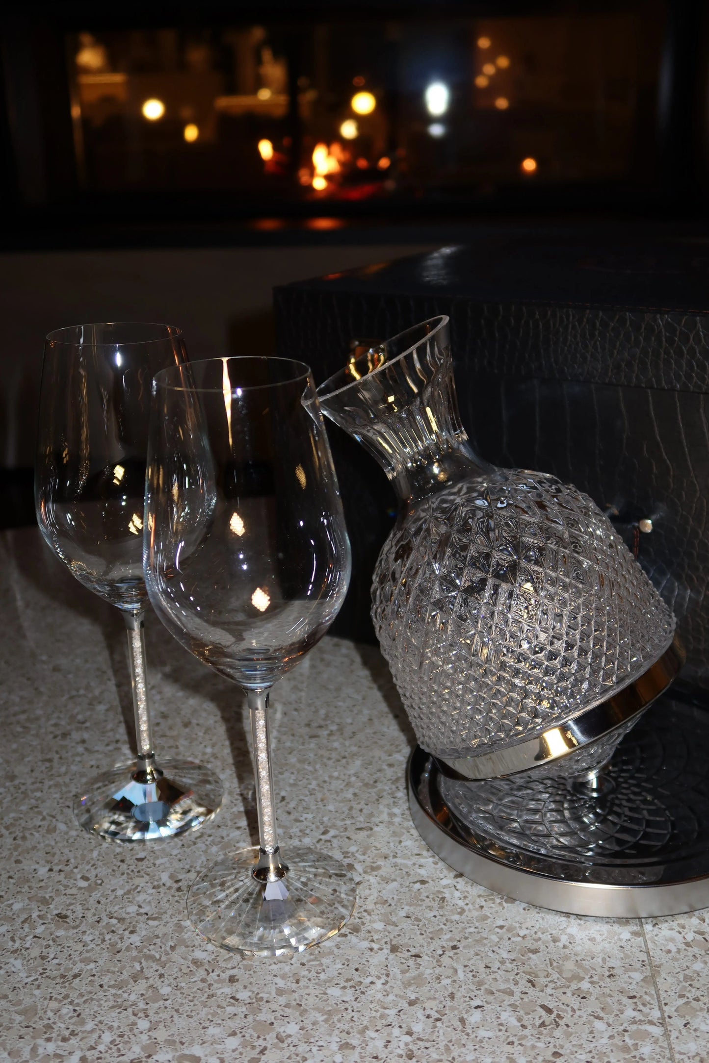 Decanter Vino "Crystal" rotante 360° GuerraHome