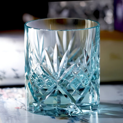 Bicchiere Edo Kiriko – Fiori Classici (Multicolor)– Scatola in legno GuerraHome