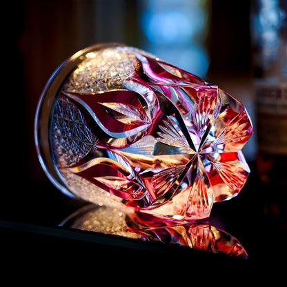 Bicchiere Edo Kiriko – ‘Fiamma Cremisi’ – Scatola in legno GuerraHome