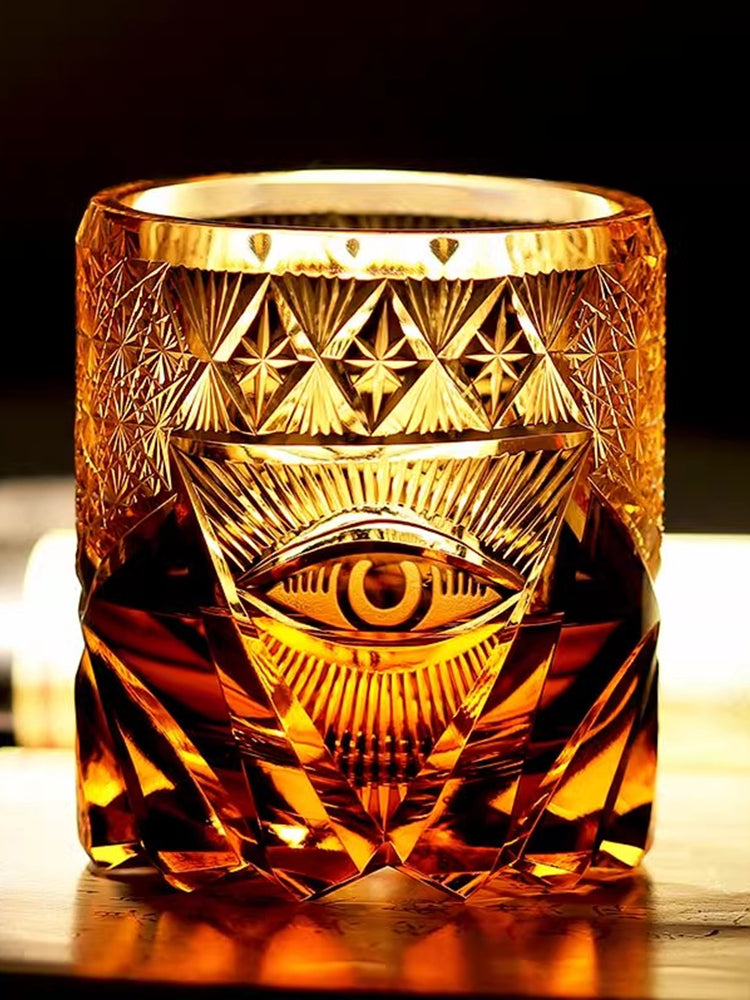 Bicchiere Edo Kiriko – Occhio Divino – Scatola in legno GuerraHome