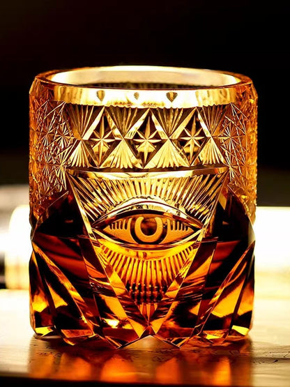 Bicchiere Edo Kiriko – Occhio Divino – Scatola in legno GuerraHome