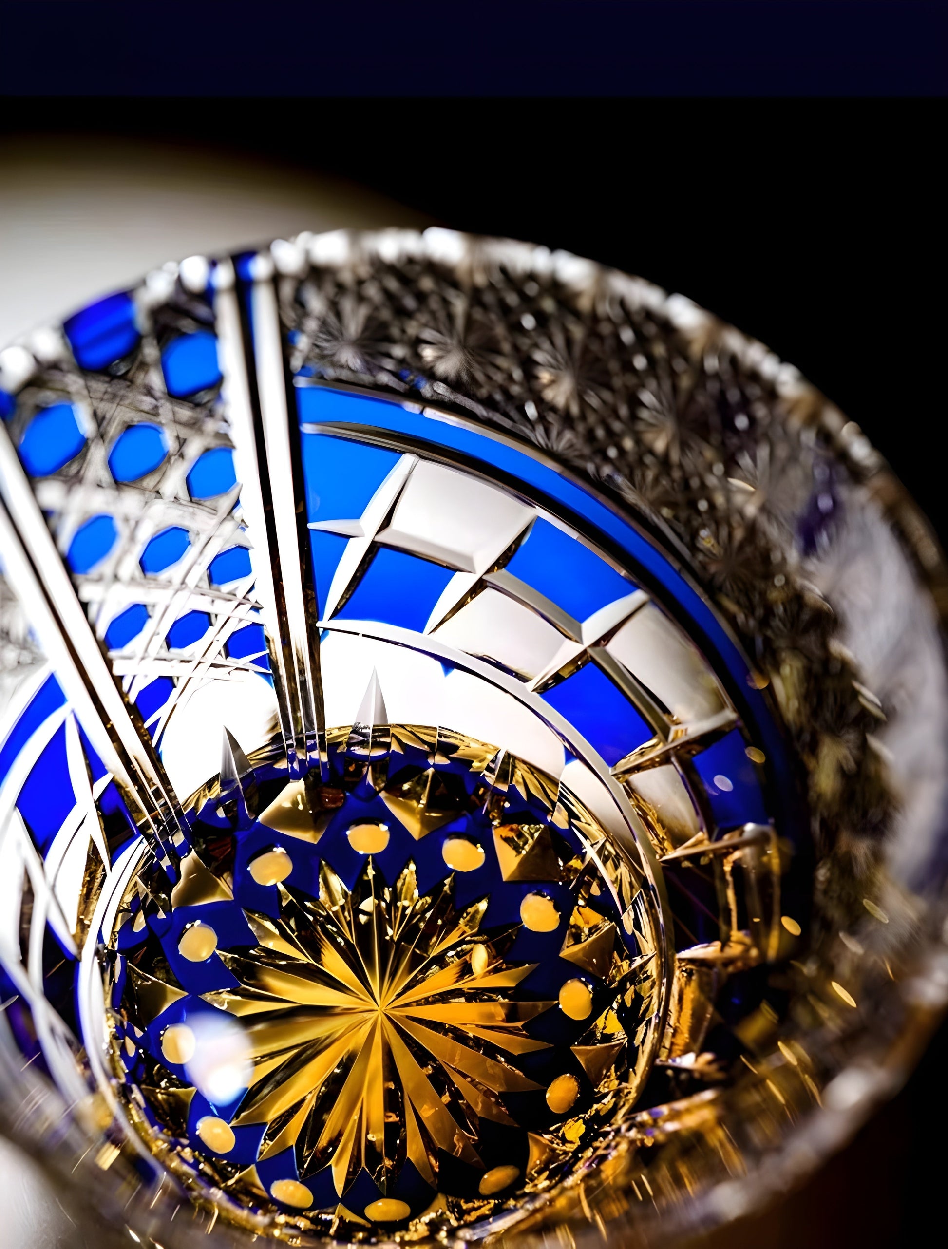 Bicchiere Edo Kiriko – “Costellazione Zaffiro” – Scatola in legno GuerraHome