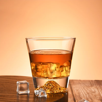Bicchiere da Whisky in Cristallo – 'Monte Fuji Oro' - Scatola in Legno