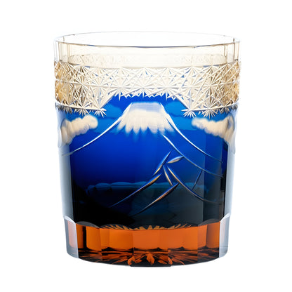 Bicchiere Edo Kiriko – ‘Monte Fuji’ – Scatola in legno GuerraHome